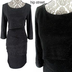 RONNI NICOLE Mummy Panel Shiny Stripe Stretch Knit Day & Party Dress 8